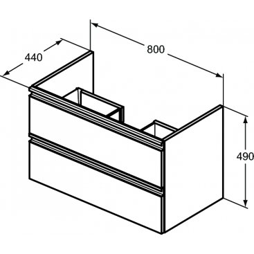 Мебель для ванной Ideal Standard Tesi T0051 80 см серо-голубая