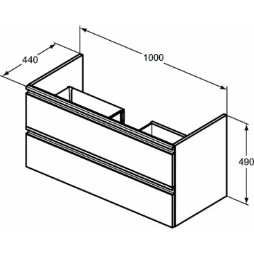 Мебель для ванной Ideal Standard Tesi T0052 100 см серо-голубая