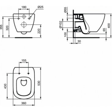 Комплект Ideal Standard Tesi AquaBlade R030501 4 в 1