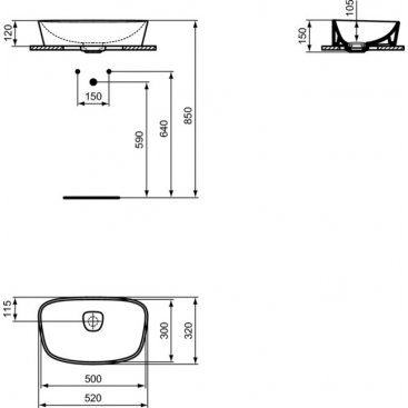 Раковина Ideal Standard Dea T044301 52 см