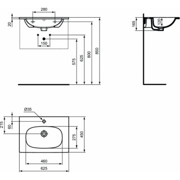 Мебель для ванной Ideal Standard Tesi T0050 60 см серо-коричневый