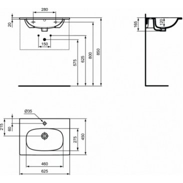 Мебель для ванной Ideal Standard Tesi T0050 60 см черная