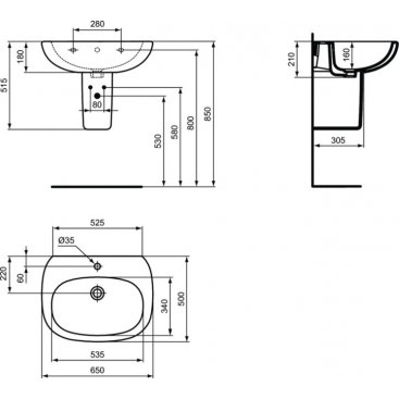 Раковина Ideal Standard Tesi T351301 65 см