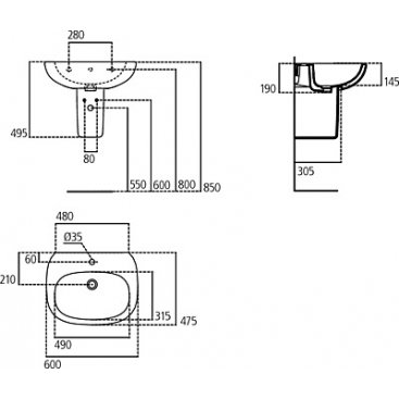 Раковина Ideal Standard Tesi T3514V1 60 см