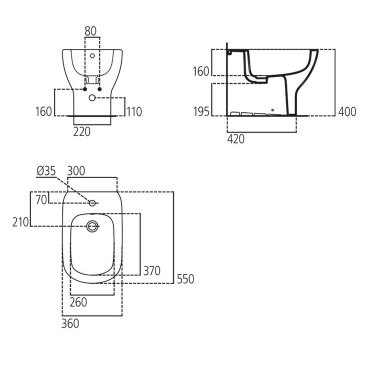 Биде напольное Ideal Standard Tesi T354001