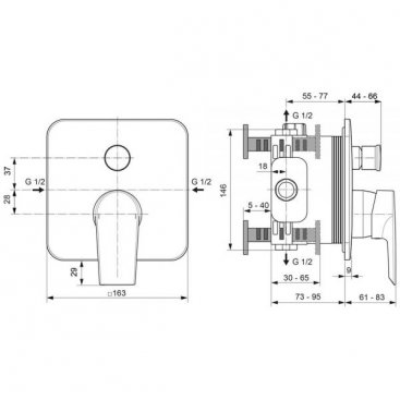 Смеситель для ванны Ideal Standard Tesi A6586AA