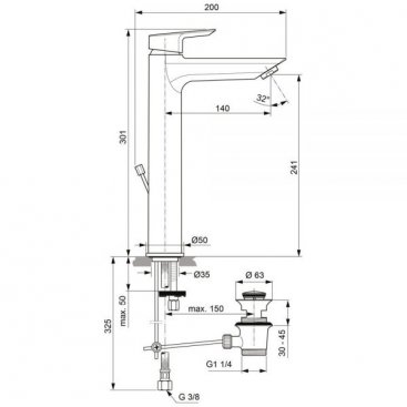 Смеситель для раковины Ideal Standard Tesi A6573AA