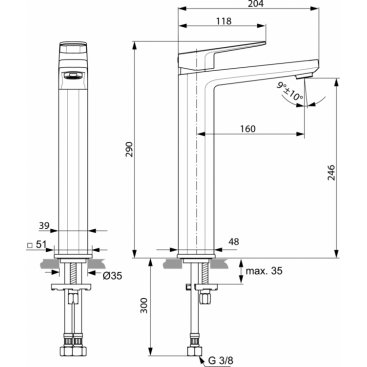 Смеситель для раковины Ideal Standard Tonic II A6329AA