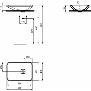 Раковина Ideal Standard Tonic II Vessel K083301 55 см