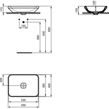 Раковина Ideal Standard Tonic II Vessel K083401 55 см