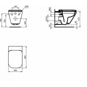 Комплект Ideal Standard Tonic II Rimless K316701PT15 3 в 1