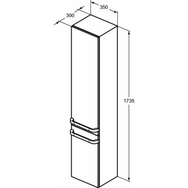 Пенал подвесной Ideal Standard Tonic II 35 светло-серый