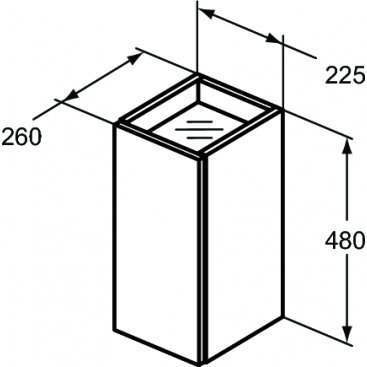 Шкафчик боковой Ideal Standard Tonic II R4317 22 см белый