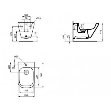 Биде подвесное Ideal Standard Tonic II K523601