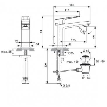 Смеситель для раковины Ideal Standard Tonic II A6326AA