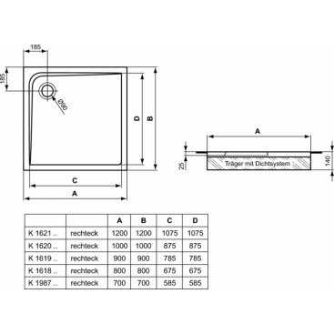 Поддон акриловый Ideal Standard Ultraflat K161801 80x80