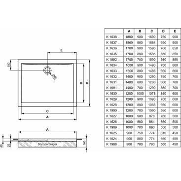 Поддон акриловый Ideal Standard Ultraflat K163301 160x80