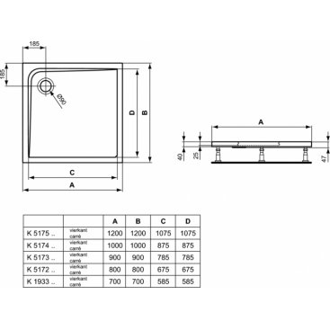 Поддон акриловый Ideal Standard Ultraflat K193301 70x70