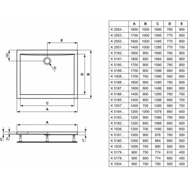 Поддон акриловый Ideal Standard Ultraflat K255201 170x100