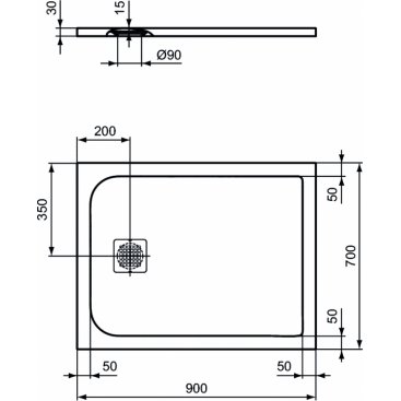 Поддон из искусственного камня Ideal Standard Ultraflat S K8190FV 90x70