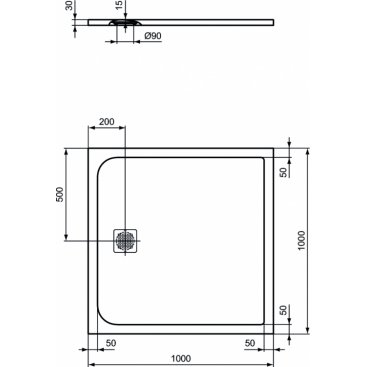 Поддон из искусственного камня Ideal Standard Ultraflat S K8216FR 100x100