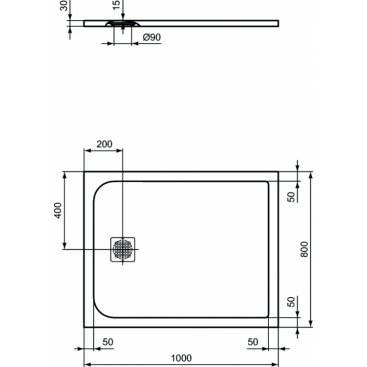 Поддон из искусственного камня Ideal Standard Ultraflat S K8219FV 100x80