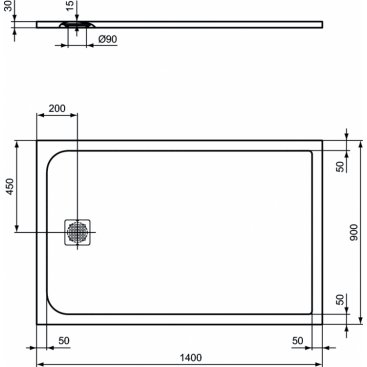 Поддон из искусственного камня Ideal Standard Ultraflat S K8256FS 140x90