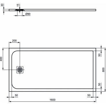 Поддон из искусственного камня Ideal Standard Ultraflat S K8276FT 160x80