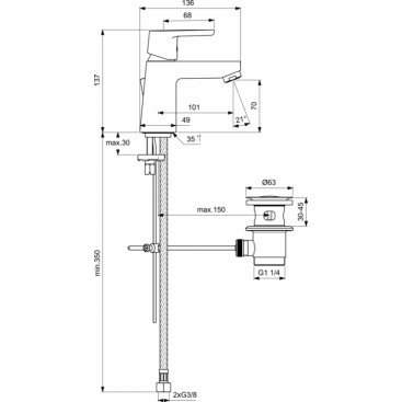 Смеситель для раковины Ideal Standard Vito B0406AA