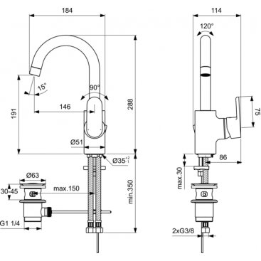 Смеситель для раковины Ideal Standard Vito B0410AA