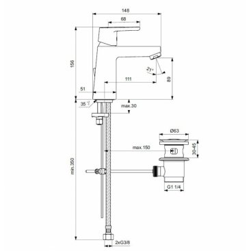 Смеситель для раковины Ideal Standard Vito Grande B0455AA