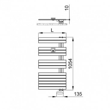 Полотенцесушитель Irsap Soul 550x1054 мм подключение справа