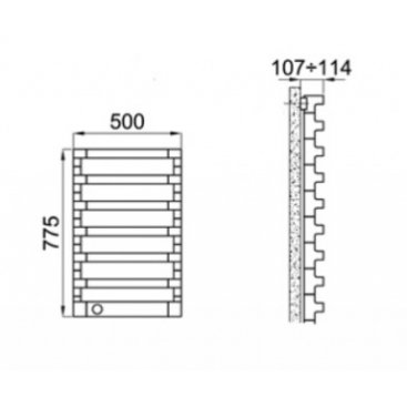 Полотенцесушитель Irsap Step 500x775x107 мм