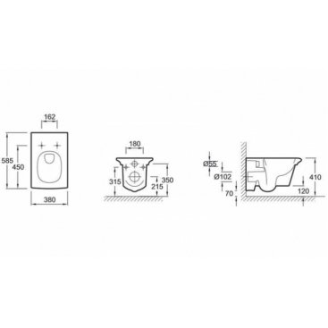 Комплект Jacob Delafon E1303-00/E29025-NF/E29027-CP