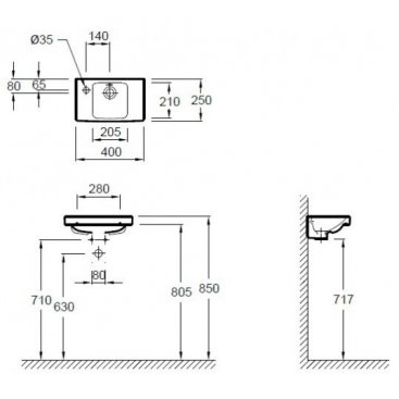 Раковина Jacob Delafon Odeon Up E4759 L