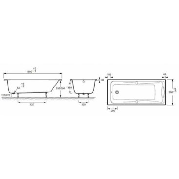 Ванна акриловая Jacob Delafon Odeon Up Energy+ 180x80