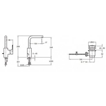 Смеситель для раковины Jacob Delafon Aleo E72278-CP