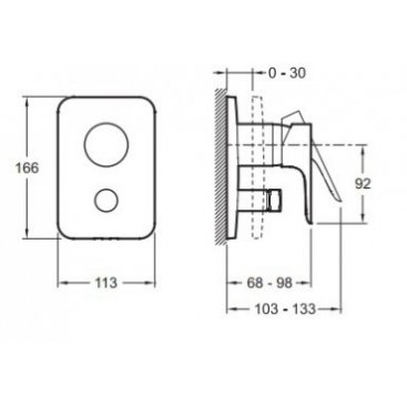 Смеситель для душа Jacob Delafon Aleo E98717-CP