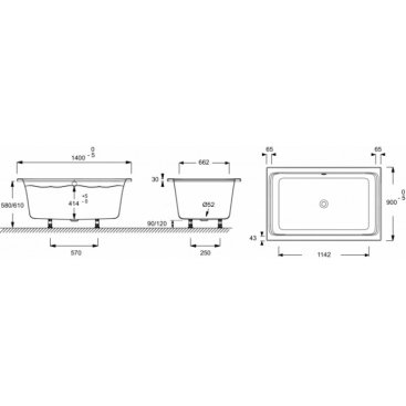 Ванна акриловая Jacob Delafon Capsule 140x90