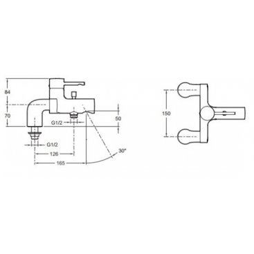 Смеситель для ванны Jacob Delafon Cuff E37043-CP