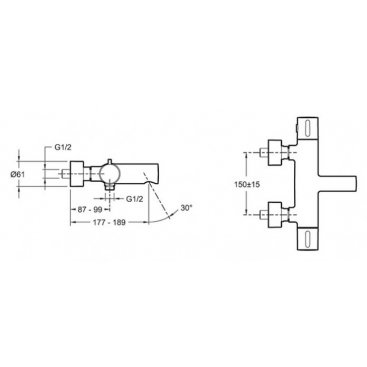 Смеситель для ванны Jacob Delafon Cuff E37037-CP