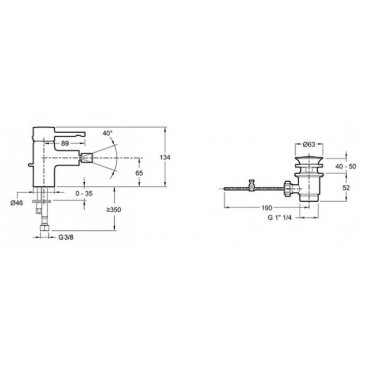 Смеситель для биде Jacob Delafon Cuff E37045-CP