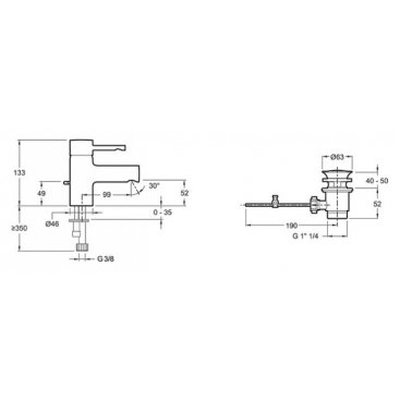 Смеситель для раковины Jacob Delafon Cuff E37301-CP