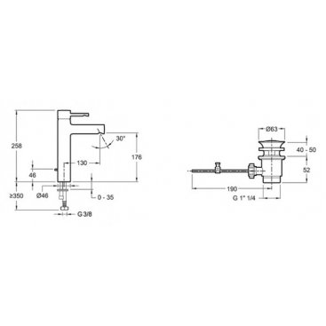 Смеситель для раковины Jacob Delafon Cuff E37303-CP