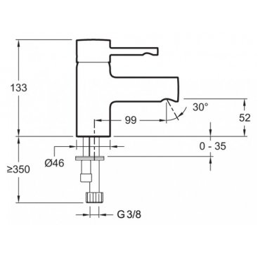 Смеситель для раковины Jacob Delafon Cuff E98297-CP