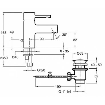 Смеситель для раковины Jacob Delafon Cuff E37041-CP