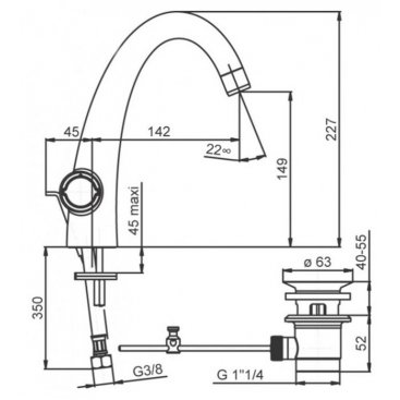 Смеситель для раковины Jacob Delafon Elevation E18870-CP