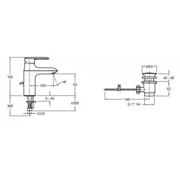 Смеситель для раковины Jacob Delafon Kumin E99444-CP