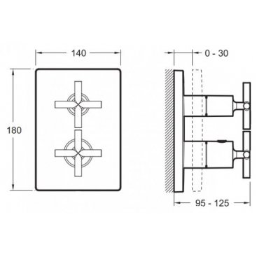 Смеситель для душа термостатический Jacob Delafon Modulo E75388-CP