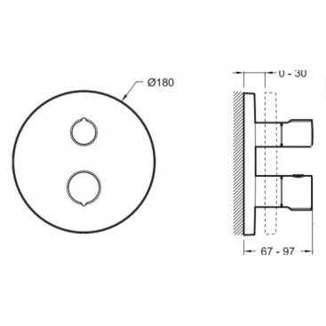 Смеситель для душа термостатический Jacob Delafon Modulo E75390-CP